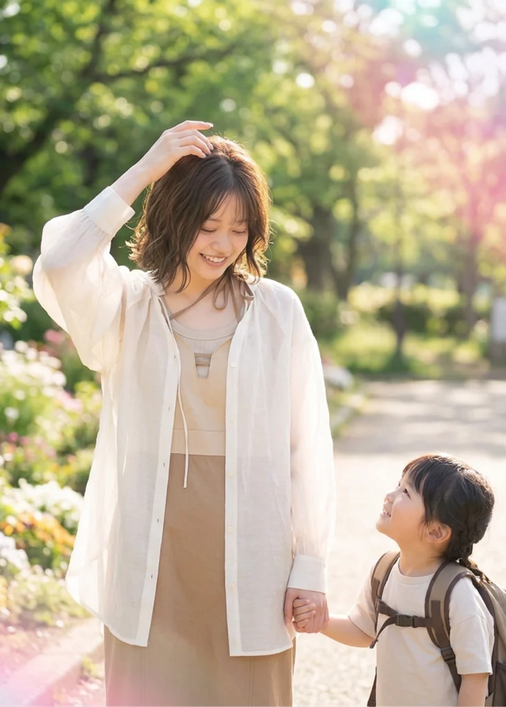 時短社員でキャリアと子育てを両立するイメージ